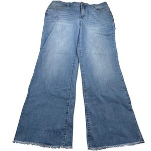 1822 Denim‎ Flare Jeans Womens Size 10 Blue High Rise Frayed Hem boho chic